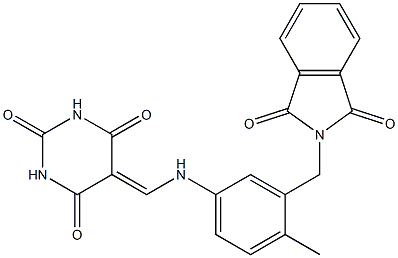 5-({3-[(1,3-dioxo-1,3-dihydro-2H-isoindol-2-yl)methyl]-4-methylanilino}methylene)-2,4,6(1H,3H,5H)-pyrimidinetrione Struktur