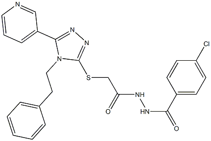 N'-(4-chlorobenzoyl)-2-{[4-(2-phenylethyl)-5-(3-pyridinyl)-4H-1,2,4-triazol-3-yl]sulfanyl}acetohydrazide Struktur