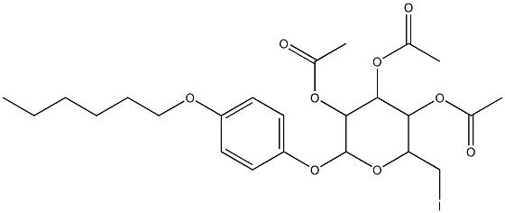 3,5-bis(acetyloxy)-2-[4-(hexyloxy)phenoxy]-6-(iodomethyl)tetrahydro-2H-pyran-4-yl acetate Struktur