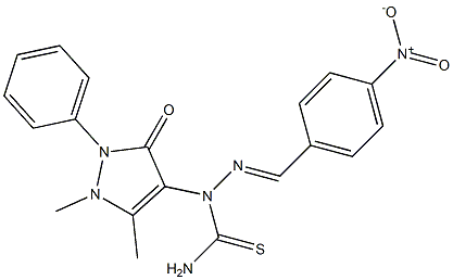 4-nitrobenzaldehyde N-(1,5-dimethyl-3-oxo-2-phenyl-2,3-dihydro-1H-pyrazol-4-yl)thiosemicarbazone Struktur