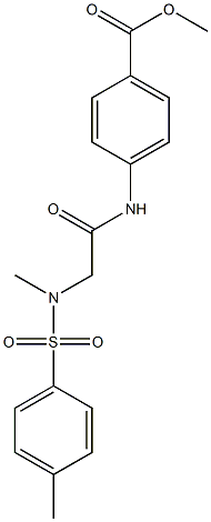 methyl 4-[({methyl[(4-methylphenyl)sulfonyl]amino}acetyl)amino]benzoate Struktur