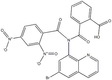 2-{[{2,4-bisnitrobenzoyl}(6-bromo-8-quinolinyl)amino]carbonyl}benzoic acid Struktur