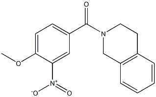 2-{3-nitro-4-methoxybenzoyl}-1,2,3,4-tetrahydroisoquinoline Struktur