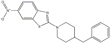 2-(4-benzyl-1-piperidinyl)-6-nitro-1,3-benzothiazole Struktur