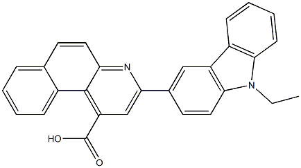 3-(9-ethyl-9H-carbazol-3-yl)benzo[f]quinoline-1-carboxylic acid Struktur