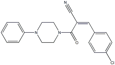 3-(4-chlorophenyl)-2-[(4-phenyl-1-piperazinyl)carbonyl]acrylonitrile Struktur