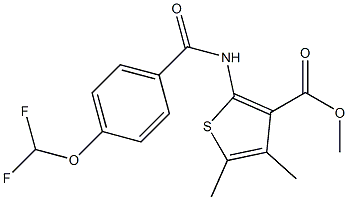 methyl 2-{[4-(difluoromethoxy)benzoyl]amino}-4,5-dimethyl-3-thiophenecarboxylate Struktur