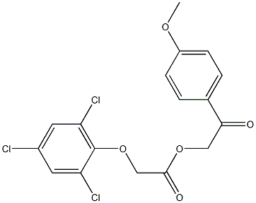 2-(4-methoxyphenyl)-2-oxoethyl (2,4,6-trichlorophenoxy)acetate Struktur