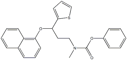 N-Methyl-N-phenyloxycarbonyl-3-(1-napthyloxy)-3-(2-thienyl)propylamine. Struktur