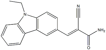 (E)-2-cyano-3-(9-ethyl-9H-carbazol-3-yl)-2-propenamide Struktur