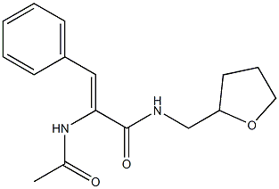 (Z)-2-(acetylamino)-3-phenyl-N-(tetrahydro-2-furanylmethyl)-2-propenamide Struktur