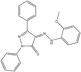 1,3-diphenyl-1H-pyrazole-4,5-dione 4-[N-(2-methoxyphenyl)hydrazone] Struktur