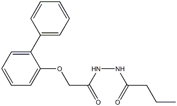 2-([1,1'-biphenyl]-2-yloxy)-N'-butyrylacetohydrazide Struktur