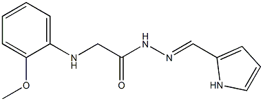 2-(2-methoxyanilino)-N'-[(E)-1H-pyrrol-2-ylmethylidene]acetohydrazide Struktur