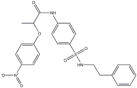 2-(4-nitrophenoxy)-N-{4-[(phenethylamino)sulfonyl]phenyl}propanamide Struktur