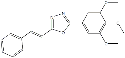 2-[(E)-2-phenylethenyl]-5-(3,4,5-trimethoxyphenyl)-1,3,4-oxadiazole Struktur