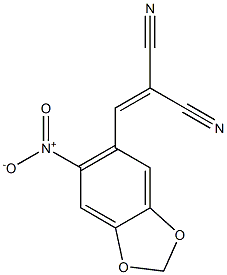 2-[(6-nitro-1,3-benzodioxol-5-yl)methylene]malononitrile Struktur