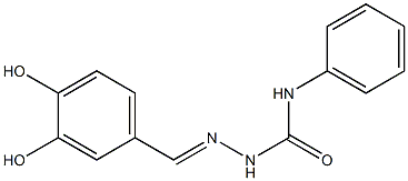 2-[(E)-(3,4-dihydroxyphenyl)methylidene]-N-phenyl-1-hydrazinecarboxamide Struktur