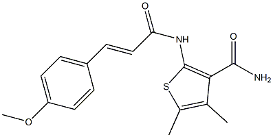 2-{[(E)-3-(4-methoxyphenyl)-2-propenoyl]amino}-4,5-dimethyl-3-thiophenecarboxamide Struktur