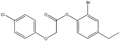 2-bromo-4-ethylphenyl 2-(4-chlorophenoxy)acetate Struktur