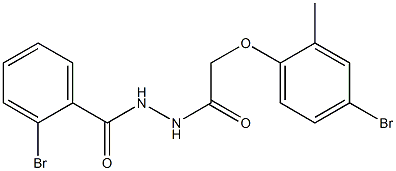 2-bromo-N'-[2-(4-bromo-2-methylphenoxy)acetyl]benzohydrazide Struktur