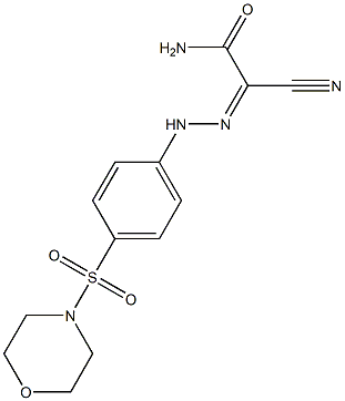 2-cyano-2-{(Z)-2-[4-(4-morpholinylsulfonyl)phenyl]hydrazono}acetamide Struktur