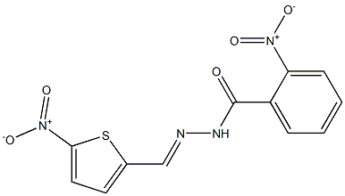 2-nitro-N'-[(E)-(5-nitro-2-thienyl)methylidene]benzohydrazide Struktur