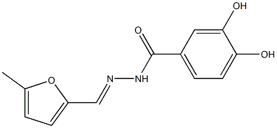 3,4-dihydroxy-N'-[(E)-(5-methyl-2-furyl)methylidene]benzohydrazide Struktur