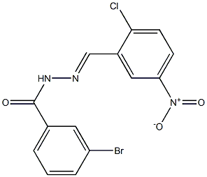 3-bromo-N'-[(E)-(2-chloro-5-nitrophenyl)methylidene]benzohydrazide Struktur