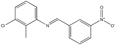 N-(3-chloro-2-methylphenyl)-N-[(E)-(3-nitrophenyl)methylidene]amine Struktur