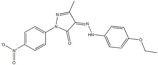 3-methyl-1-(4-nitrophenyl)-1H-pyrazole-4,5-dione 4-[N-(4-ethoxyphenyl)hydrazone] Struktur