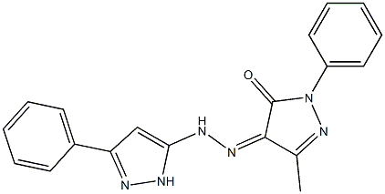 3-methyl-1-phenyl-1H-pyrazole-4,5-dione 4-[N-(3-phenyl-1H-pyrazol-5-yl)hydrazone] Struktur