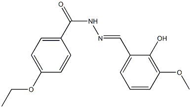 4-ethoxy-N'-[(E)-(2-hydroxy-3-methoxyphenyl)methylidene]benzohydrazide Struktur