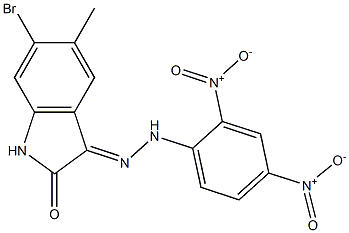 6-bromo-5-methyl-1H-indole-2,3-dione 3-[N-(2,4-dinitrophenyl)hydrazone] Struktur