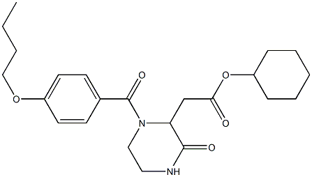 cyclohexyl 2-[1-(4-butoxybenzoyl)-3-oxo-2-piperazinyl]acetate Struktur