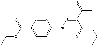 ethyl 4-{2-[(Z)-1-(ethoxycarbonyl)-2-oxopropylidene]hydrazino}benzoate Struktur