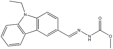 methyl 2-[(E)-(9-ethyl-9H-carbazol-3-yl)methylidene]-1-hydrazinecarboxylate Struktur