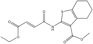 methyl 2-{[(E)-4-ethoxy-4-oxo-2-butenoyl]amino}-4,5,6,7-tetrahydro-1-benzothiophene-3-carboxylate Struktur