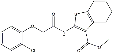 methyl 2-{[2-(2-chlorophenoxy)acetyl]amino}-4,5,6,7-tetrahydro-1-benzothiophene-3-carboxylate Struktur