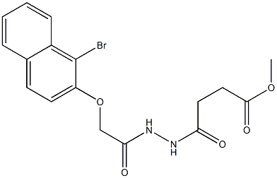 methyl 4-(2-{2-[(1-bromo-2-naphthyl)oxy]acetyl}hydrazino)-4-oxobutanoate Struktur