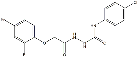 N-(4-chlorophenyl)-2-[2-(2,4-dibromophenoxy)acetyl]-1-hydrazinecarboxamide Struktur