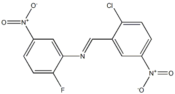 N-[(E)-(2-chloro-5-nitrophenyl)methylidene]-N-(2-fluoro-5-nitrophenyl)amine Struktur