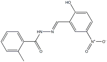 N'-[(E)-(2-hydroxy-5-nitrophenyl)methylidene]-2-methylbenzohydrazide Struktur