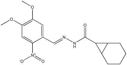 N'-[(E)-(4,5-dimethoxy-2-nitrophenyl)methylidene]bicyclo[4.1.0]heptane-7-carbohydrazide Struktur