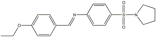 N-[(E)-(4-ethoxyphenyl)methylidene]-N-[4-(1-pyrrolidinylsulfonyl)phenyl]amine Struktur