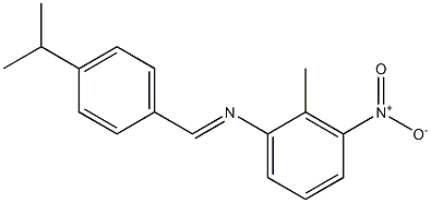 N-[(E)-(4-isopropylphenyl)methylidene]-N-(2-methyl-3-nitrophenyl)amine Struktur