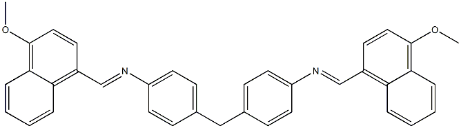 N-[(E)-(4-methoxy-1-naphthyl)methylidene]-N-[4-(4-{[(E)-(4-methoxy-1-naphthyl)methylidene]amino}benzyl)phenyl]amine Struktur