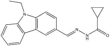 N'-[(E)-(9-ethyl-9H-carbazol-3-yl)methylidene]cyclopropanecarbohydrazide Struktur