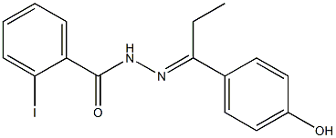 N'-[(E)-1-(4-hydroxyphenyl)propylidene]-2-iodobenzohydrazide Struktur