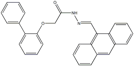 N'-[(E)-9-anthrylmethylidene]-2-([1,1'-biphenyl]-2-yloxy)acetohydrazide Struktur